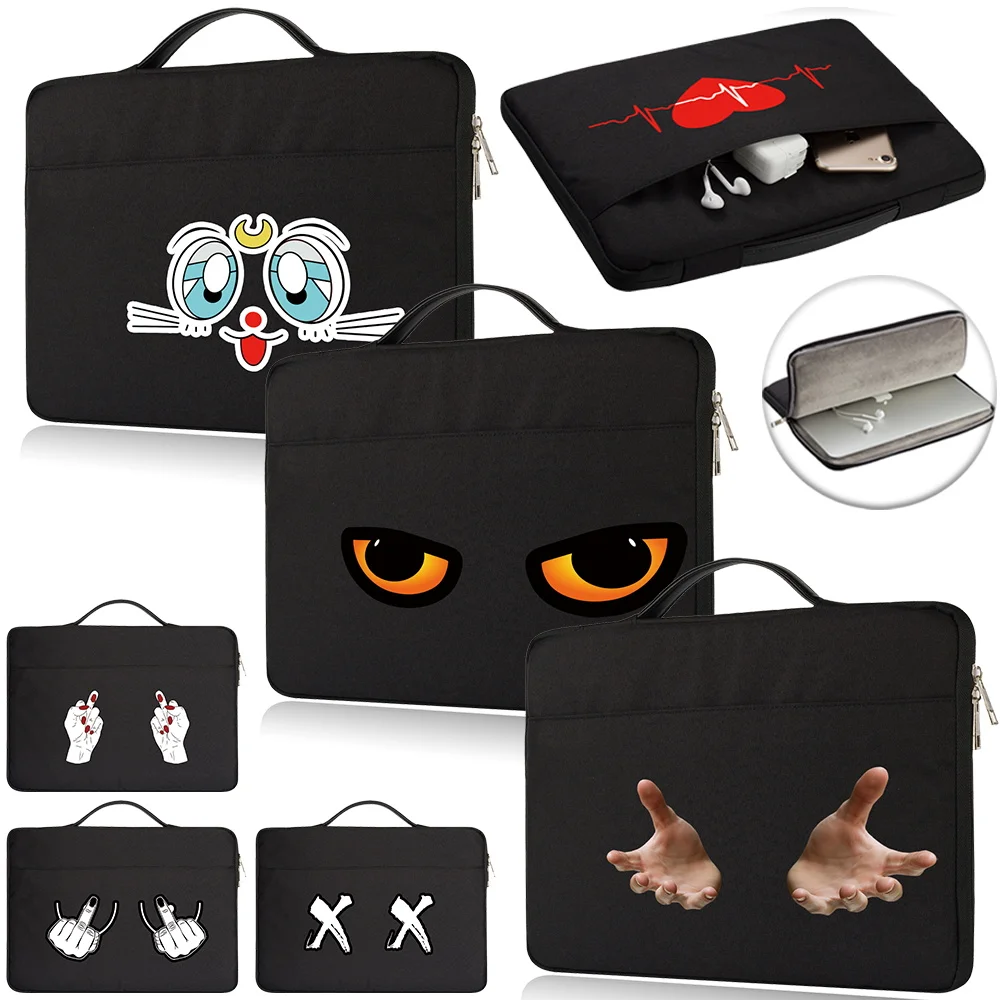 

Black Portable Laptop Bag 11 12 13 14 15 Inch Chest Notebook Bag for Macbook Universal Briefcase Bag Computer Sleeve Accessories