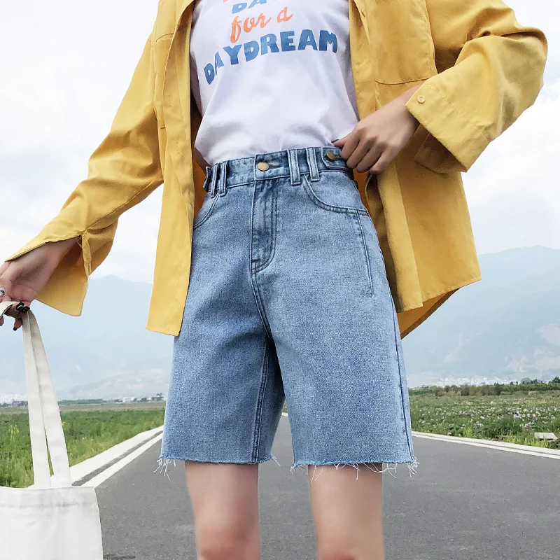 

2021 Summer New Denim Shorts Women Korean Version Loose Pants Female Thin Cycling High Waist 5 Points Pants Trend Short Jeans