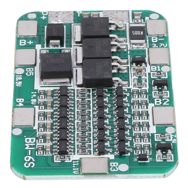 Плата защиты зарядного устройства 6S 15A 24V PCB BMS для модуля литий-ионного