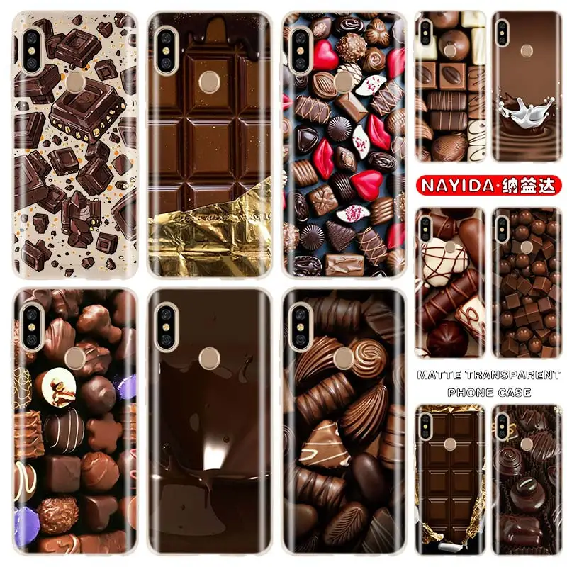 

Silicone Case For Xiaomi Redmi 10 9a 7a 8a Note 10 9 8 7 Pro Max 10s 9s 8T Prime 9at 5G Fashion Cover Chocolates Pattern Fundas