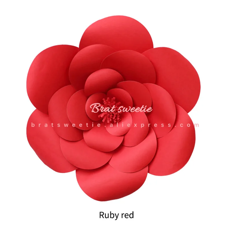 s3 baoshi red 30cm 30 см DIY бумажные цветы искусственные розы свадебный фон день рождения стены декорация праздничные украшения Цветы для настенного декора - Цвет: s3 baoshi red 30cm