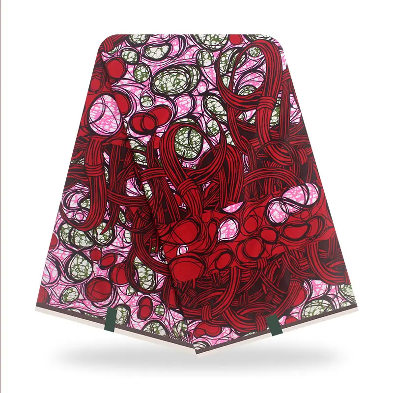 

Новый дизайн, воск-принты, ткань в африканском стиле для женских платьев, 100% хлопок, настоящий высококачественный материал для шитья, 6 ярдов...