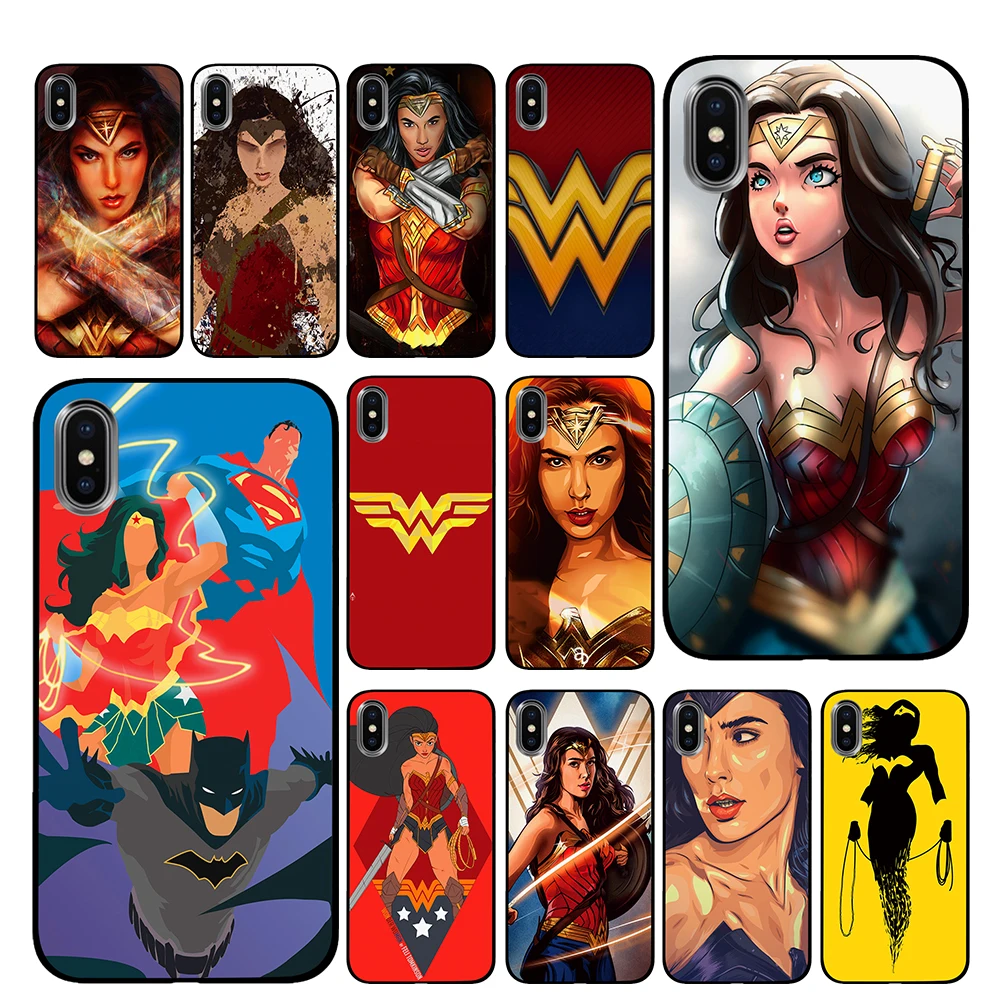Wonder woman черный чехол ТПУ для iPhone 5 5S 6 6s 7 8 Plus X XS XR 11 Pro Max | Мобильные телефоны и