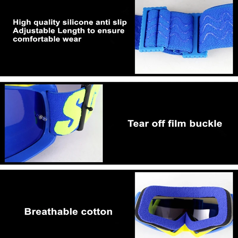 Мотоциклетные очки SOMAN SM15 защитные с отрывной пленкой для езды на