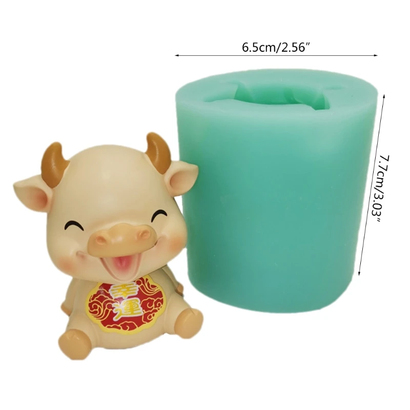 

3D Cattle Silicone Mold Clay Soap Epoxy Mould Cake Chocolate Dessert Decorating
