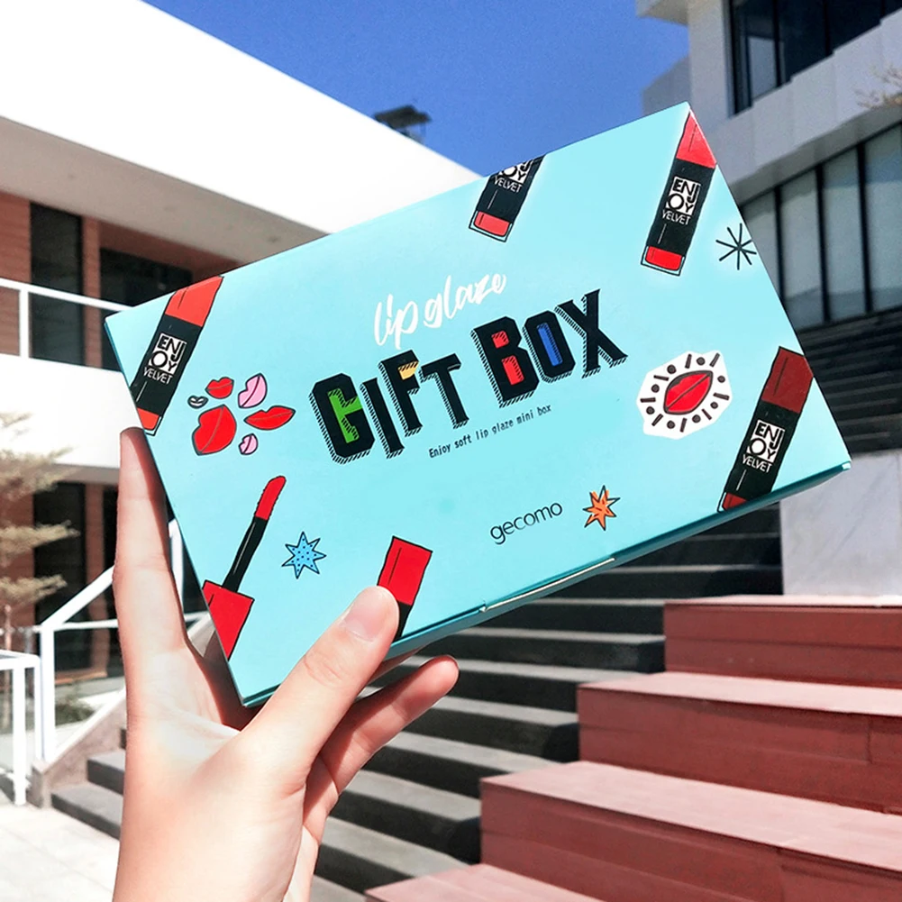 5 шт./компл. матовый набор жидкой глазури для губ осенне-зимняя помада вишневого