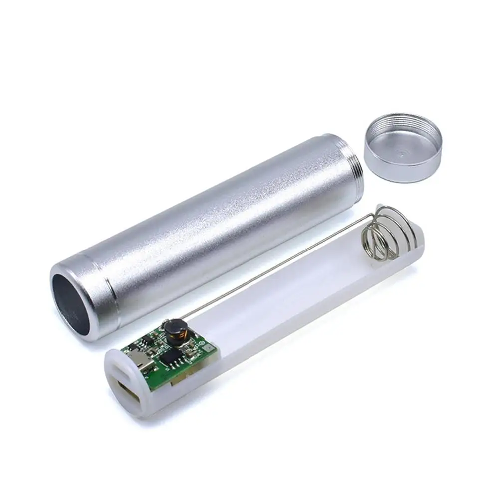 SLIVER Многоцветная портативная банка питания чехол DIY 1x18650 пауэрбэнк корпус держатель батареи с usb-портом для зарядки - Цвет: SLIVER