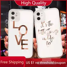 Bling love heart Phone Cases matte transparent soft TPU For iphone 7 8 11 12 plus mini x xs xr pro max cover
