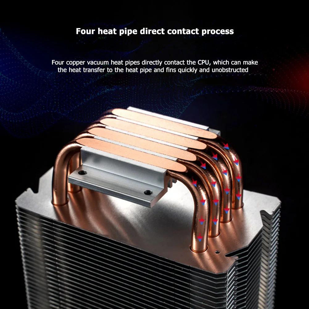 

ALLOYSEED CR1400 PWM 4Pin 12V PC LED Fan Cooling RGB 4 Heat-pipes CPU Cooler Computer Radiator for Intel 1151/1155/AM3/AM4
