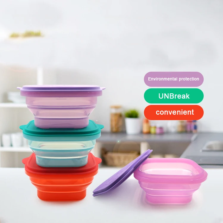 

3 pcs Bowl Sets Silicone Folding Lunch Box Silicone folding bowl Portable picnic silicone bowl