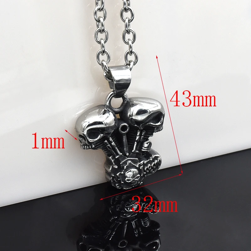 Цепочка мужская с подвеской в виде локомотивного двигателя из нержавеющей