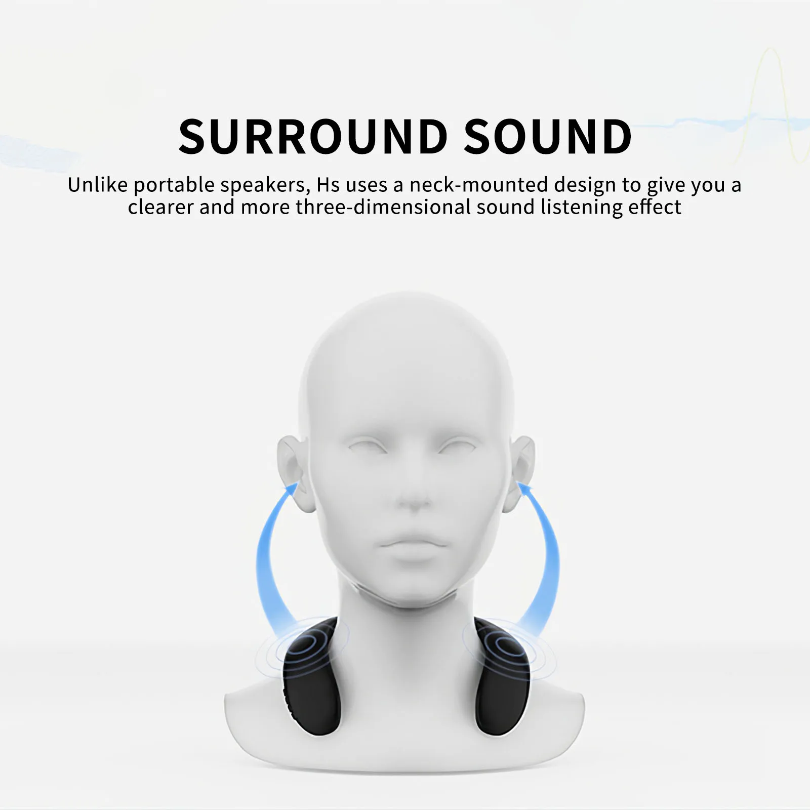 Переносные шейные колонки True Stereo Sound портативные басовые Bluetooth-плееры MP3-плееры WAV