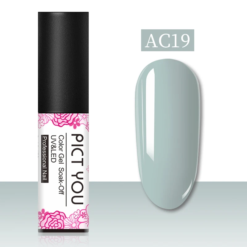 AC19 PICT YOU 1 бутылка термогель для ногтей три цвета замочить от гель-лака изменение цвета температуры гель для ногтей 22 цвета - Цвет: AC19
