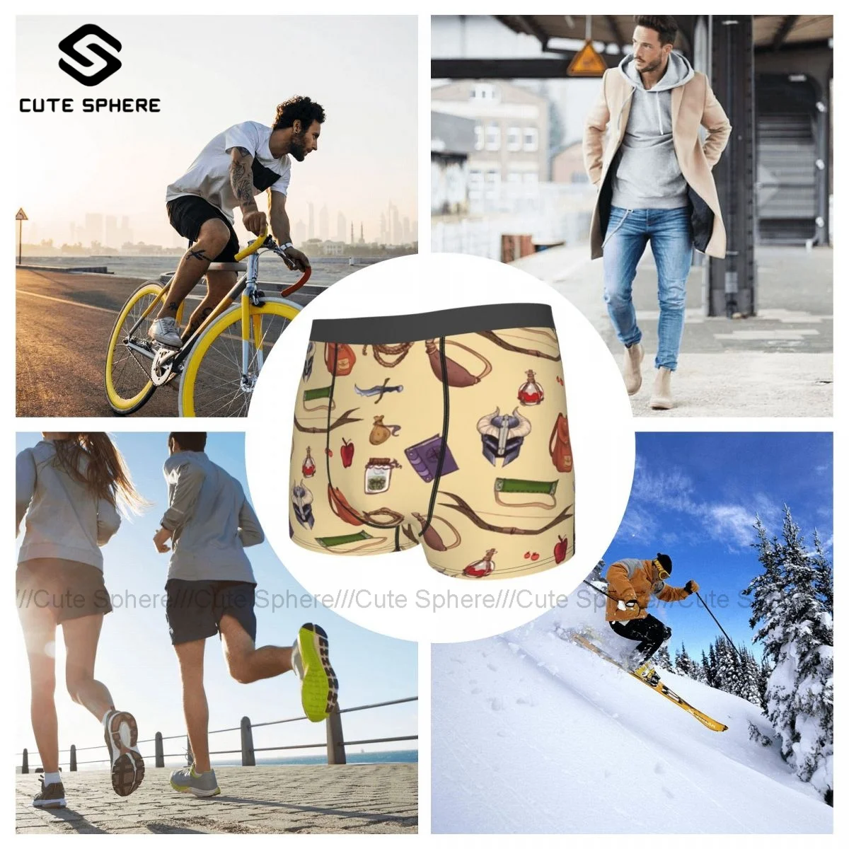 

Skyrim Underwear Funny Hot Print Trunk Polyester Sublimation Boys Boxer Brief