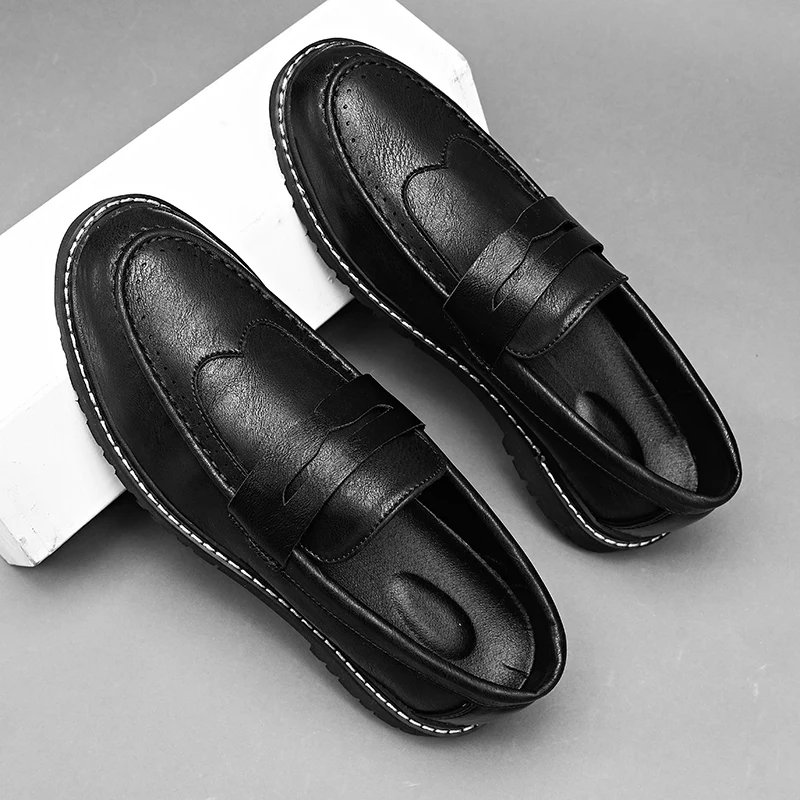 Туфли мужские из натуральной кожи мягкие дышащие кроссовки Мокасины без