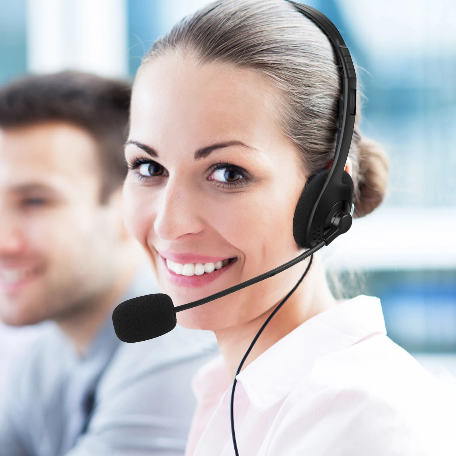 Офисная гарнитура с шумоподавлением новая Универсальная проводная USB-гарнитура