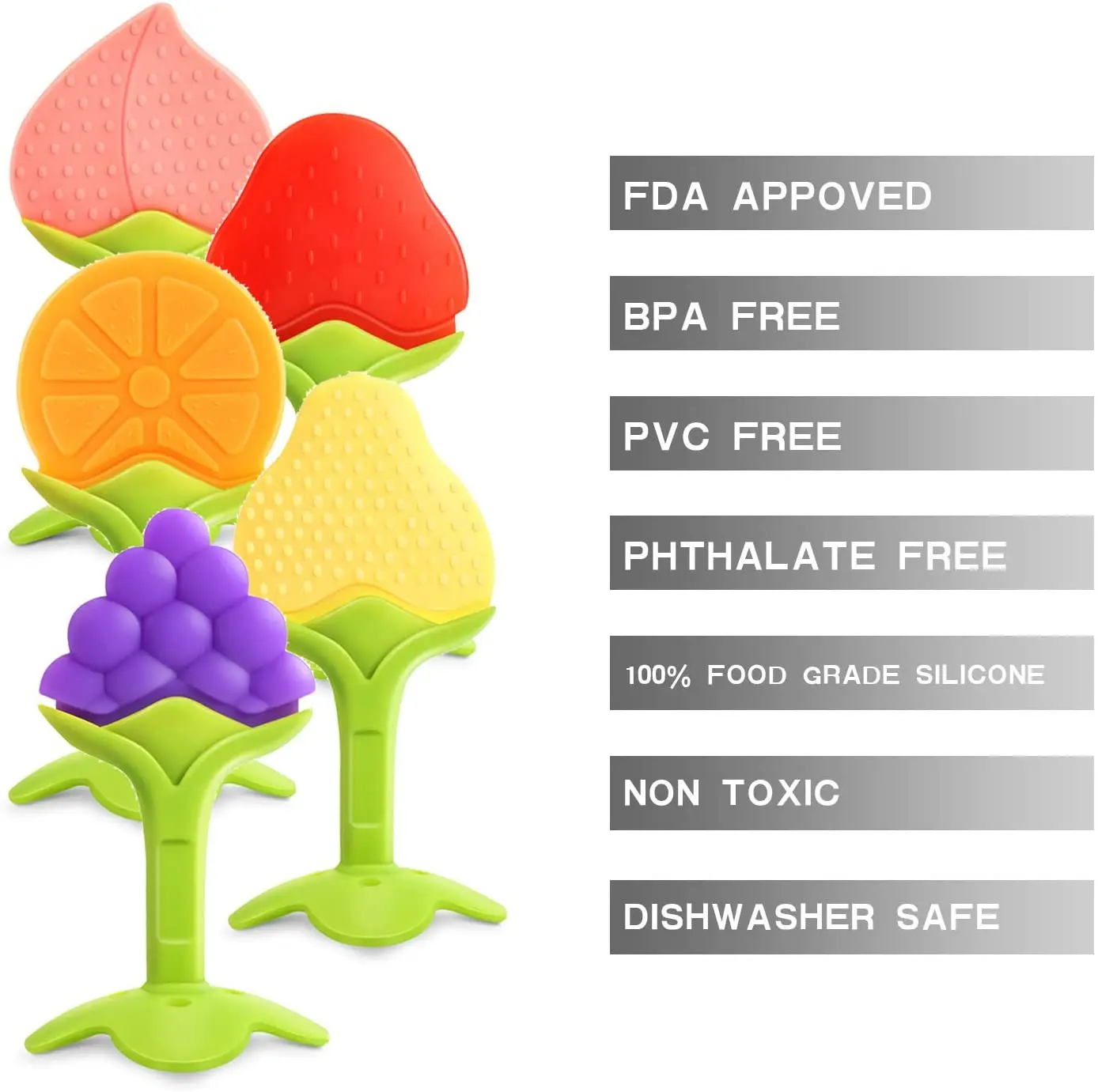 1pcs BPA Free Baby Teething DIY Toy for Pacifier Clips Newborn Animal Fruit Food Grade Silicone Rodent Tiny Rod Teether | Мать и ребенок