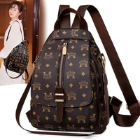 brown luxury backpack fashion school book bags for girls rucksack travel anti theft backpack vintage ladies crossbody bag