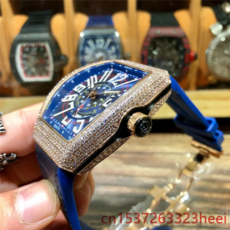 

Franck- Muller- watch men's skeleton automatic mechanical AAA watch gold skeleton retro men's women watch quartz watch