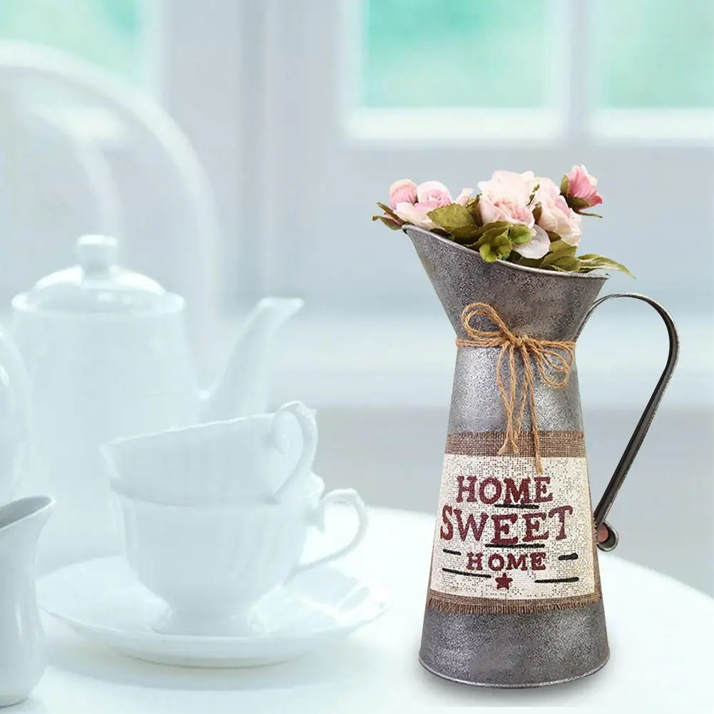 Винтажная потертая шикарная кофейная ваза металлический Свадебный деко