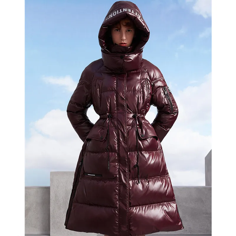 MissFoFo 2019 Новая мода зимняя женская куртка на утином пуху яркая с капюшоном