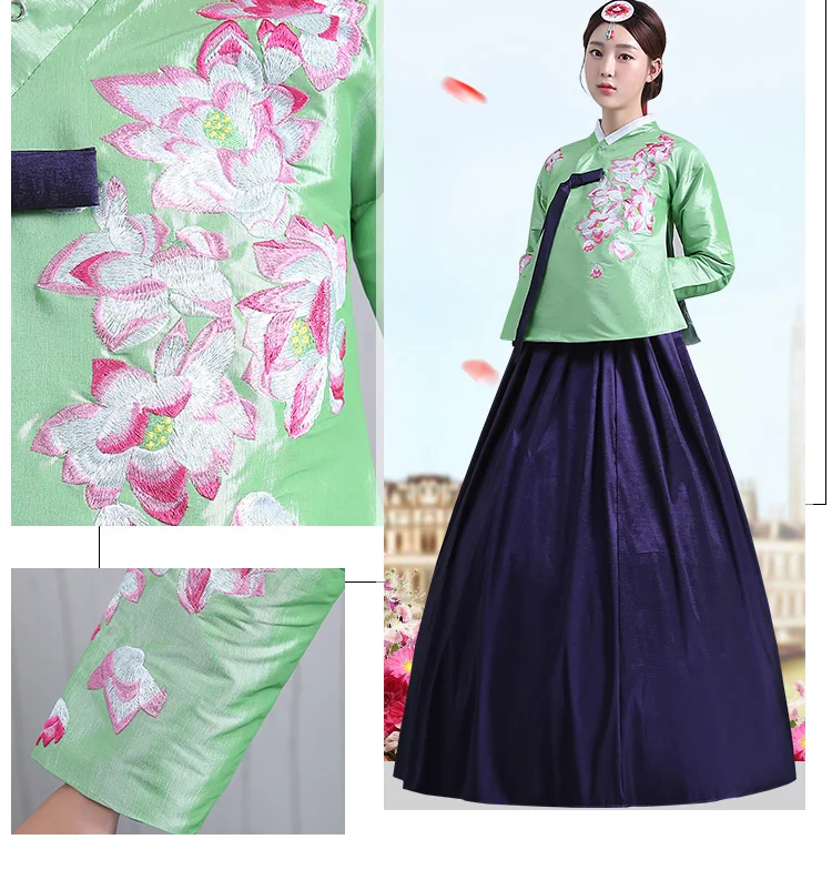 Новый Дизайн Роскошный корейский традиционный костюм Hanbok с длинным рукавом
