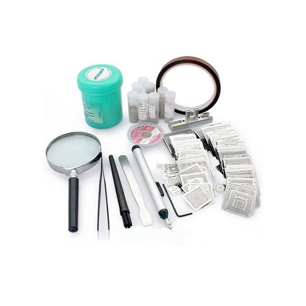 

Комплект для реболлинга BGA с 295 шт. трафаретов с прямым нагревом для новейших смартфонов, ноутбуков, настольных ОЗУ/XBOX/PS3/WII/PSP GPU CPU