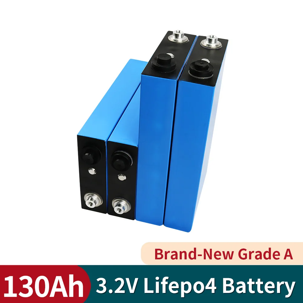 

16PCS 2021 New Grade A LiFePO4 Cell 3.2V 130AH 48V Lithium Rechargeable Battery Pack Solar Energy System RV US EU Tax Free
