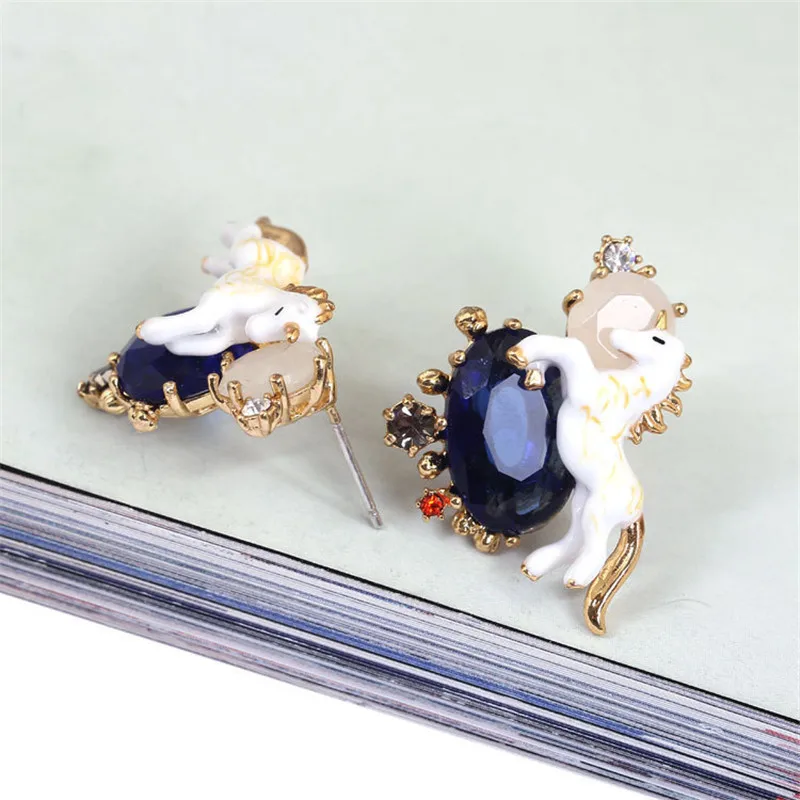 

Fashion Horse Stud Earrings for Women Gift Crystal s925 Sterling Silver Studs Marry Jewelry Boucle Oreille Femme Ear Clip