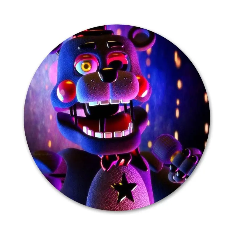 Забавные значки 58 мм Sfm Fnaf АНИМАТРОНИКА металлические для детской одежды - купить