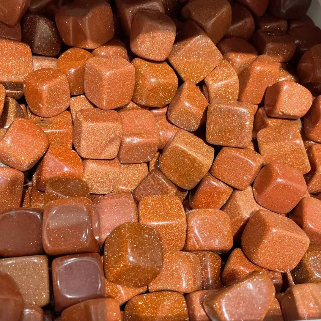 

100-1000g Natural square square gold sand stone square gem gem jewelry