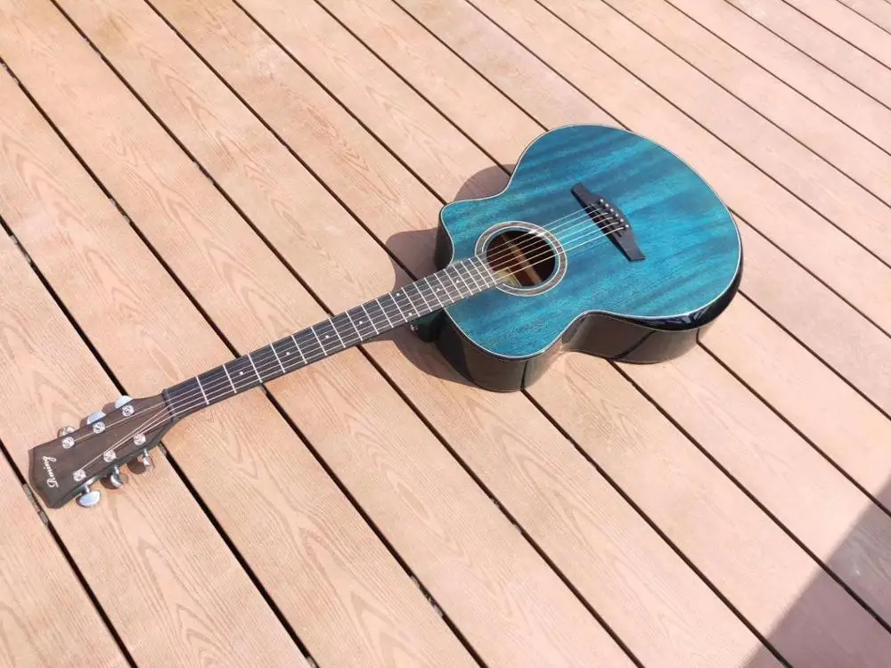 41 дюймов Акустическая гитара офисное кресло с подлокотниками в синем цвете |