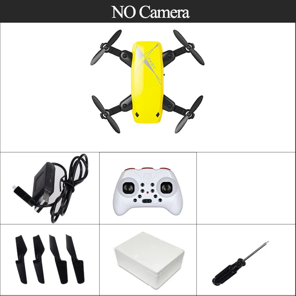 yellow no cam foam S9 S9HW мини селфи Карманный Дрон Квадрокоптер с HD камерой живое видео Безголовый режим с RC игрушки для детей в качестве рождественского подарка - Цвет: yellow no cam foam