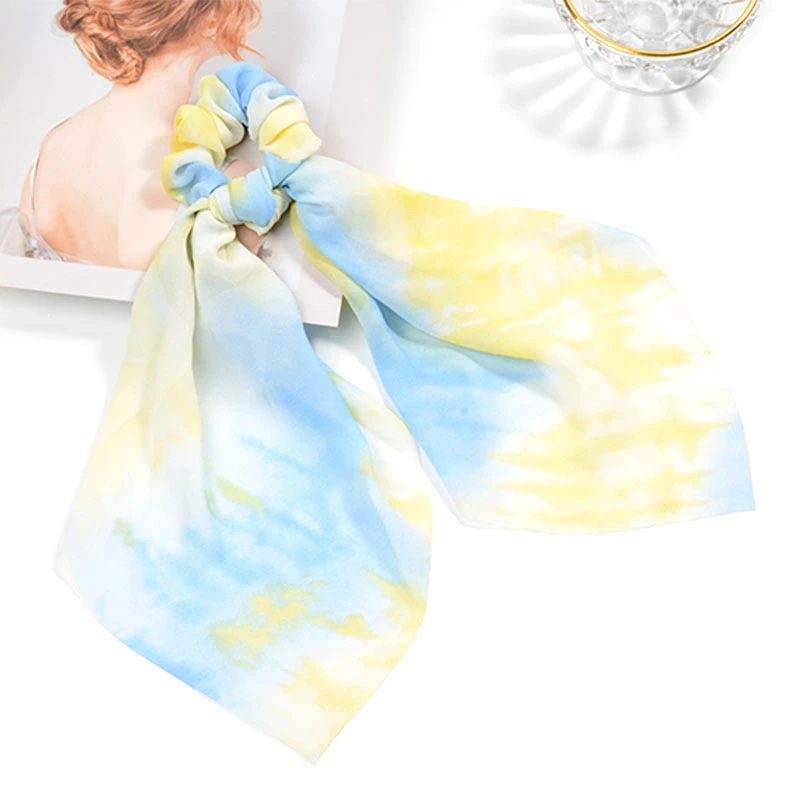 Новинка модная разноцветная шифоновая лента с бантом Длинная Резинка для