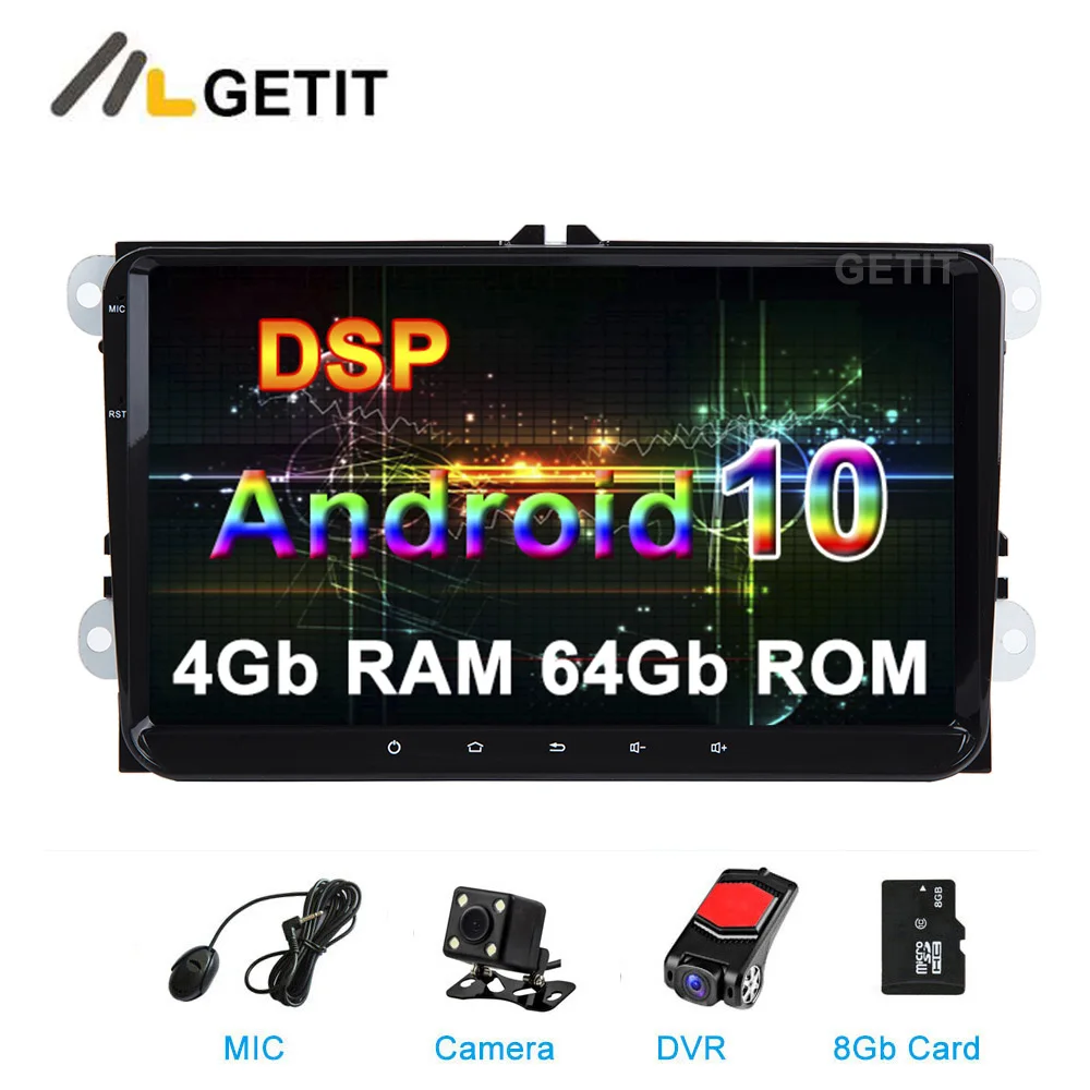 9 дюймов Android 10 автомобильный DVD мультимедиа радио GPS для VW