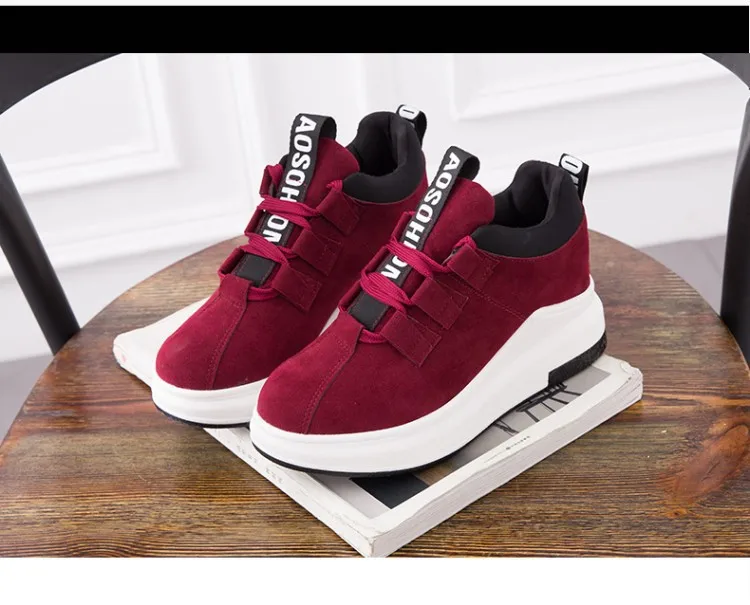 Туфли женские простые парусиновые Джокер матовая толстая подошва на шнуровке