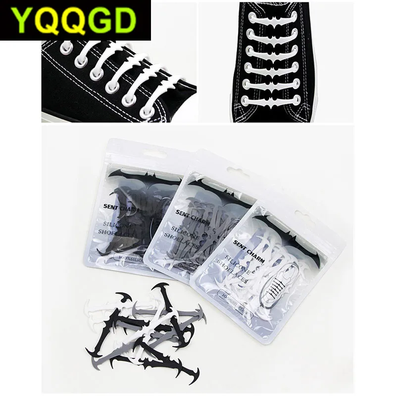 

16Pcs/lot No Tie Bat Shoelaces for Kids & Adults, Elastic Silicone Shoe Laces Slip On Tieless Shoelace Sneakers Laces