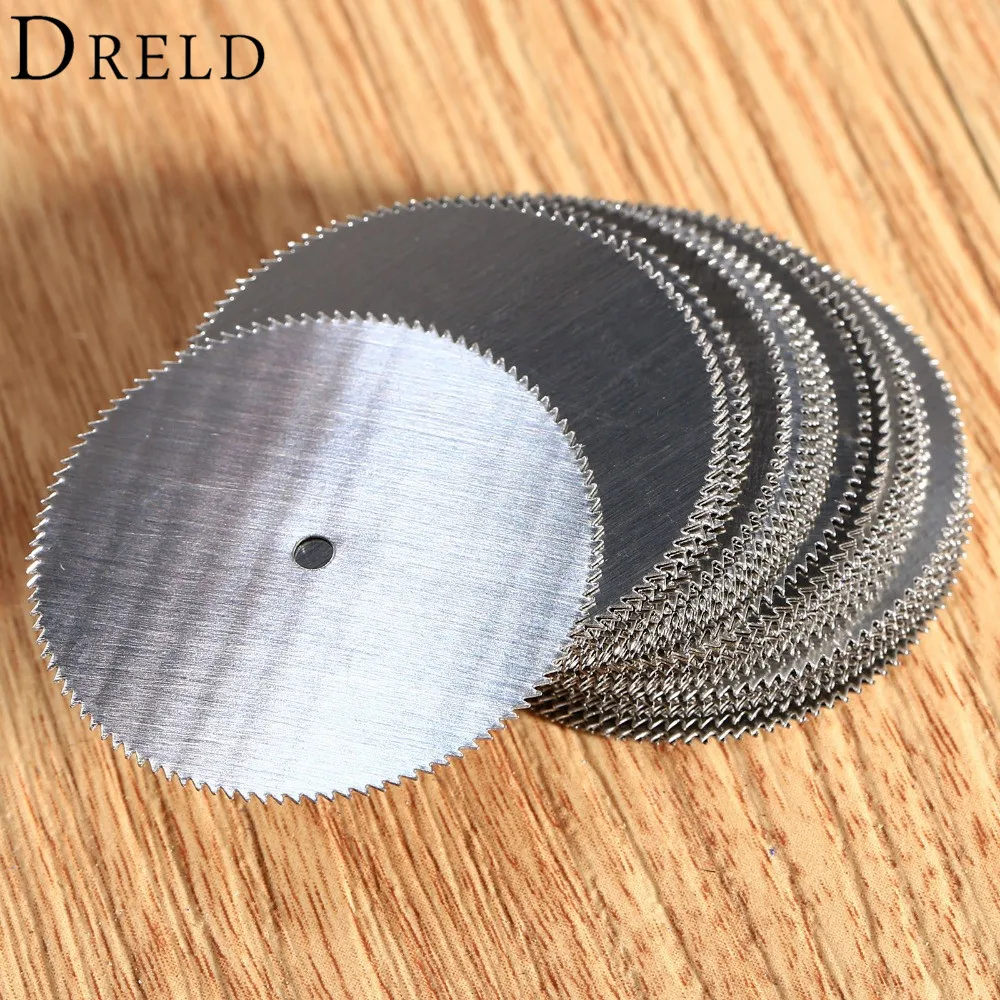 DRELD 20 шт. Dremel Аксессуары 32 мм Мини дисковые пилы HSS режущий диск для дерева Dremel Роторный Инструмент Электроинструмент ferramentas