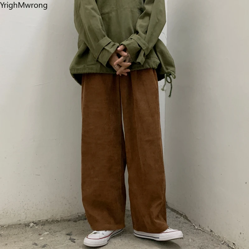 Эластичный пояс уличная одежда тонкий вельветовый карман свободные прямые