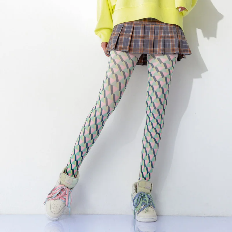 

Цвет Поп плед печатных женщин колготки Прямая поставка и оптом