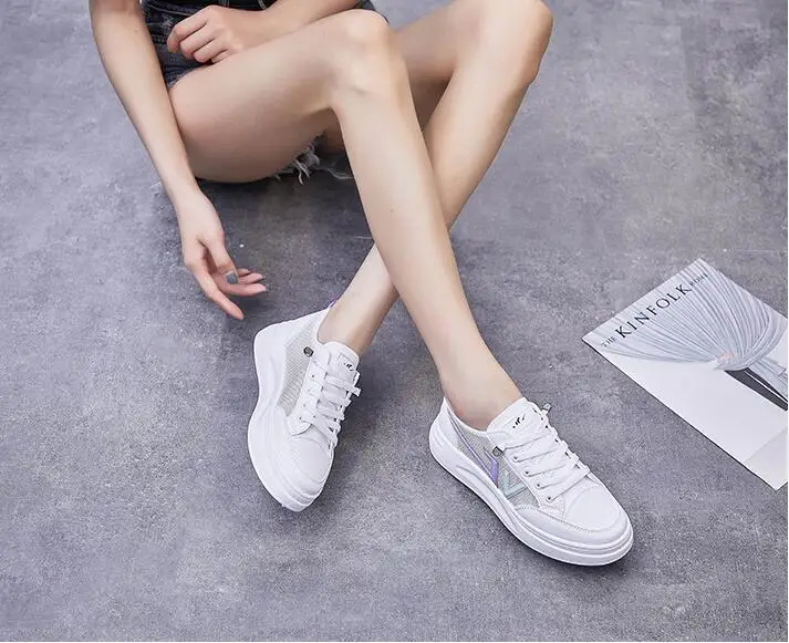 

Women's Shoes 2021 Mesh Breathable Sneakers Women Comfort Flats White Shoes Ladies Casual Platform Non Slip Shoes Zapatillas