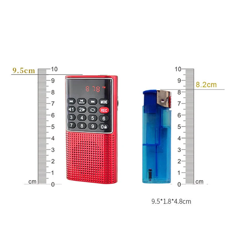 L-328 Mini Portable Pocket FM Auto Scan Radio Music o MP3 Player Outdoor Small Speaker with Voice Recorder | Электроника