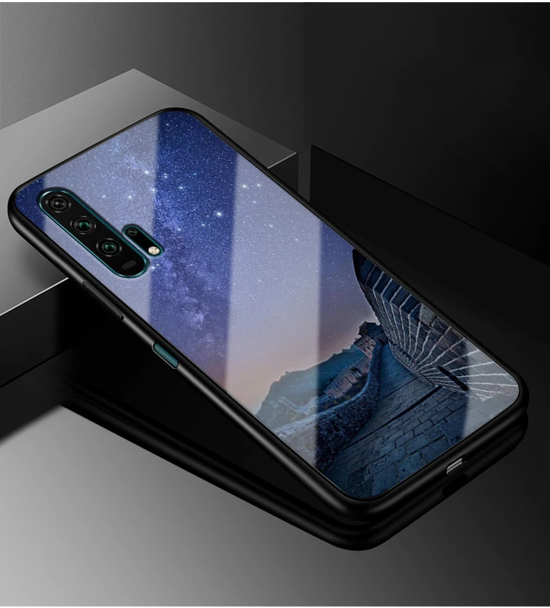 Для huawei Nova 5 T чехол Nova5T PC Пластиковый стеклянный чехол для телефона черный ТПУ бампер чехол для huawei Nova 5 T Nova 5 T чехол