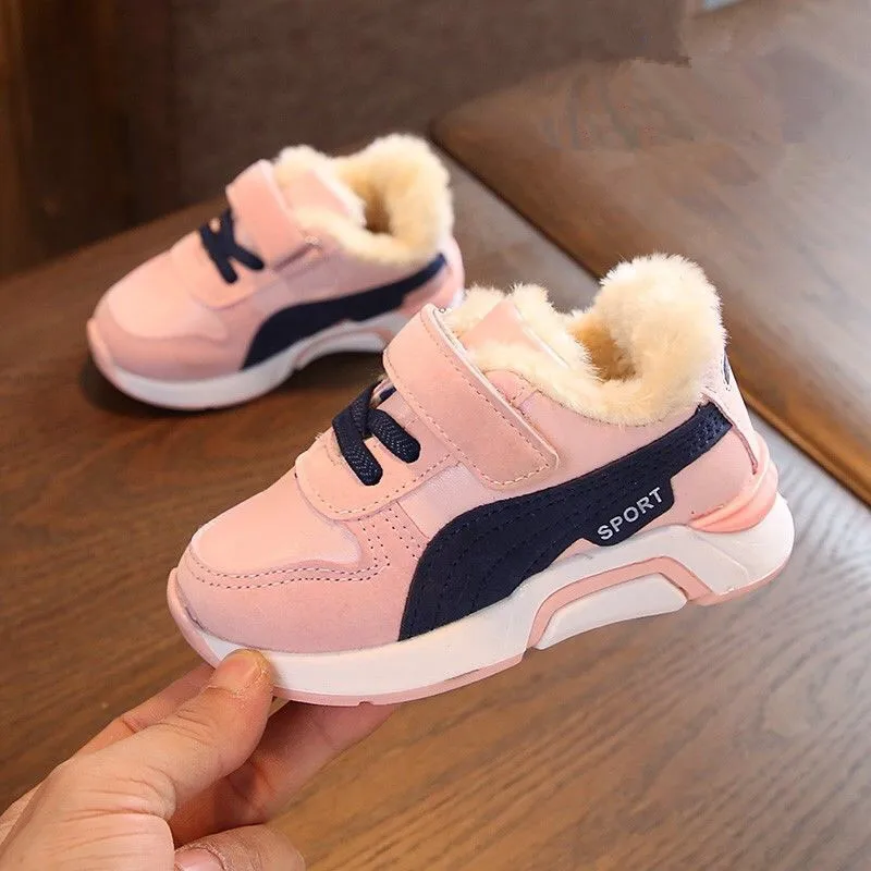 2019 брендовая зимняя хлопковая обувь для мальчиков и девочек малышей теплая