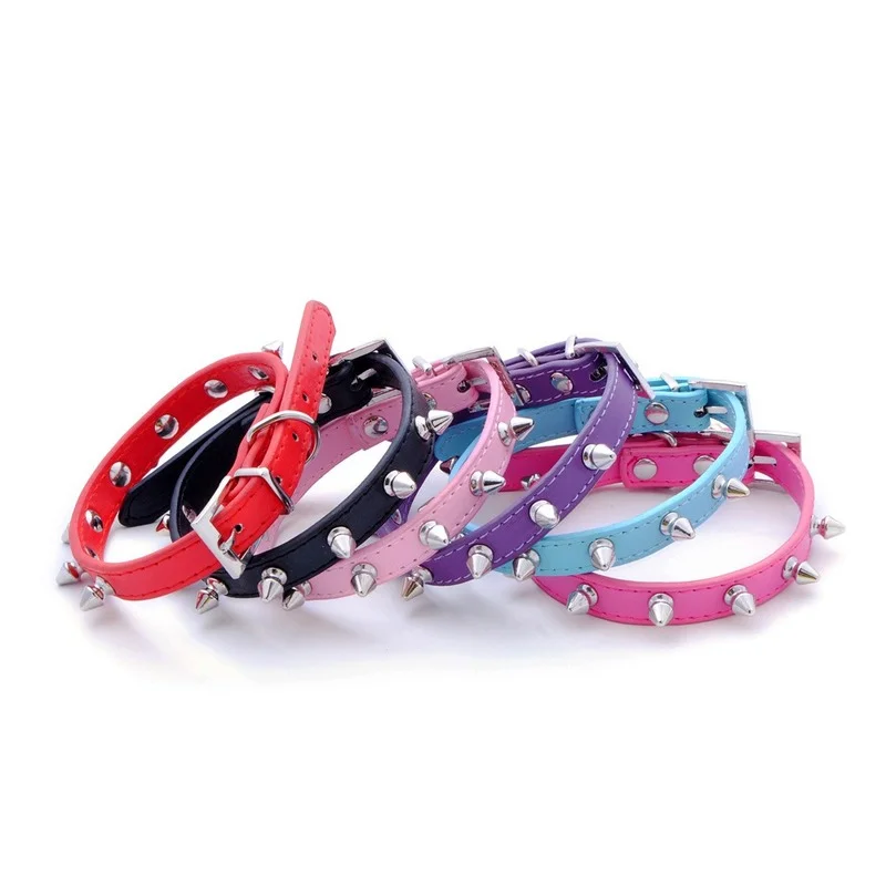 

Plain Weave Personality Bullet Head Nail Dog Collar Collar Animal Jewelry Collar Leather Pet Decoration Dog Supplies