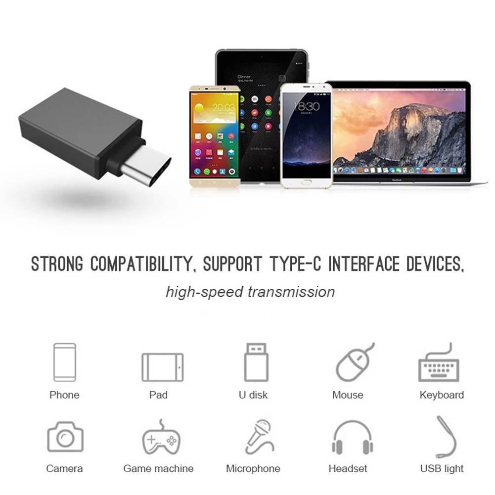 Переходник типа C с разъемом Папа-USB на USB 3 0 мама OTG переходник для телефонов Android