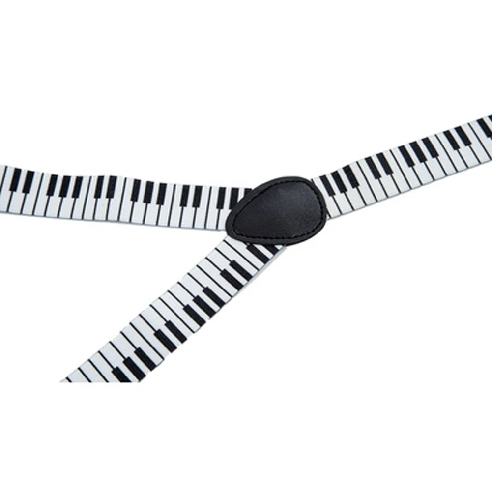 

Accessories Casual Elastic Adult Across Unisex Vintage Piano Pattern Y-back Clip On Suspenders