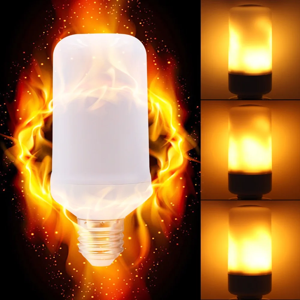 2021 E27 E26 E14 B22 2835SMD светодиодный светильник эффект пламени огонь лампы 12 Вт