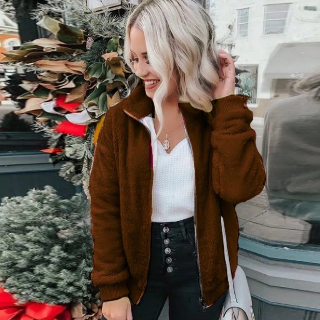 Женская зимняя куртка Новое поступление модная теплая пушистая толстовка