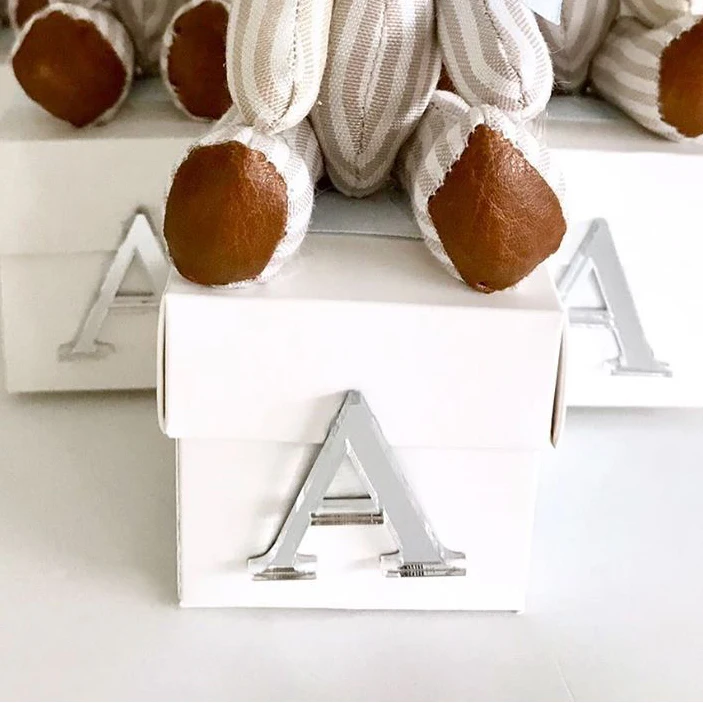 12x персонализированные буквы лазерной резки детский душ Крещение место карты